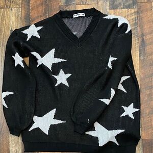 Womens Black Star Sweater